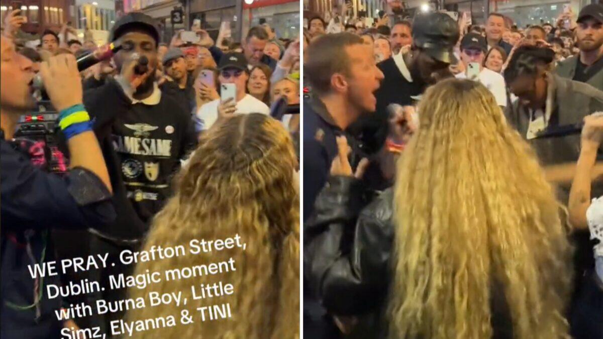 Scopri il momento magico in cui i Coldplay si esibiscono in strada a Dublino per lanciare il nuovo singolo We Pray! - 