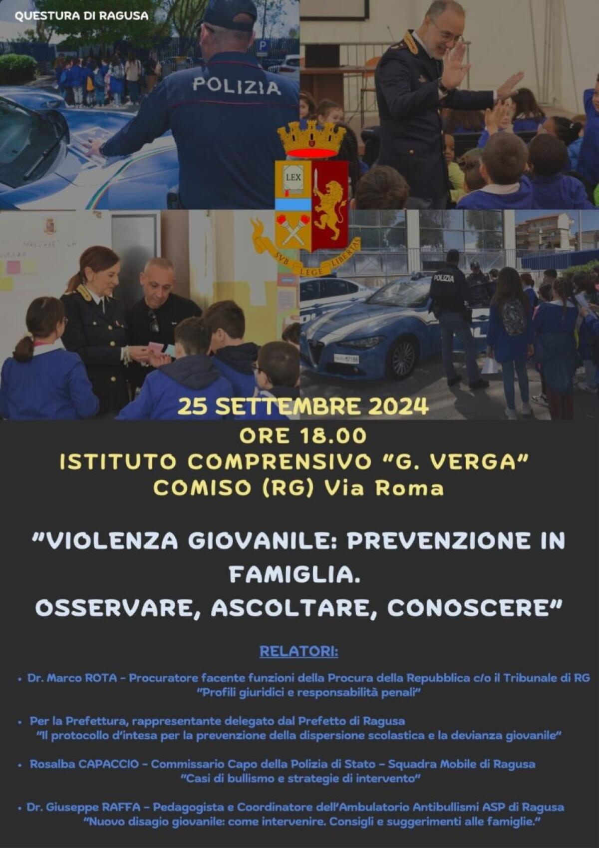 Iniziativa di Prevenzione e Sicurezza: Un Faro di Speranza per i Giovani della Provincia di Ragusa - 