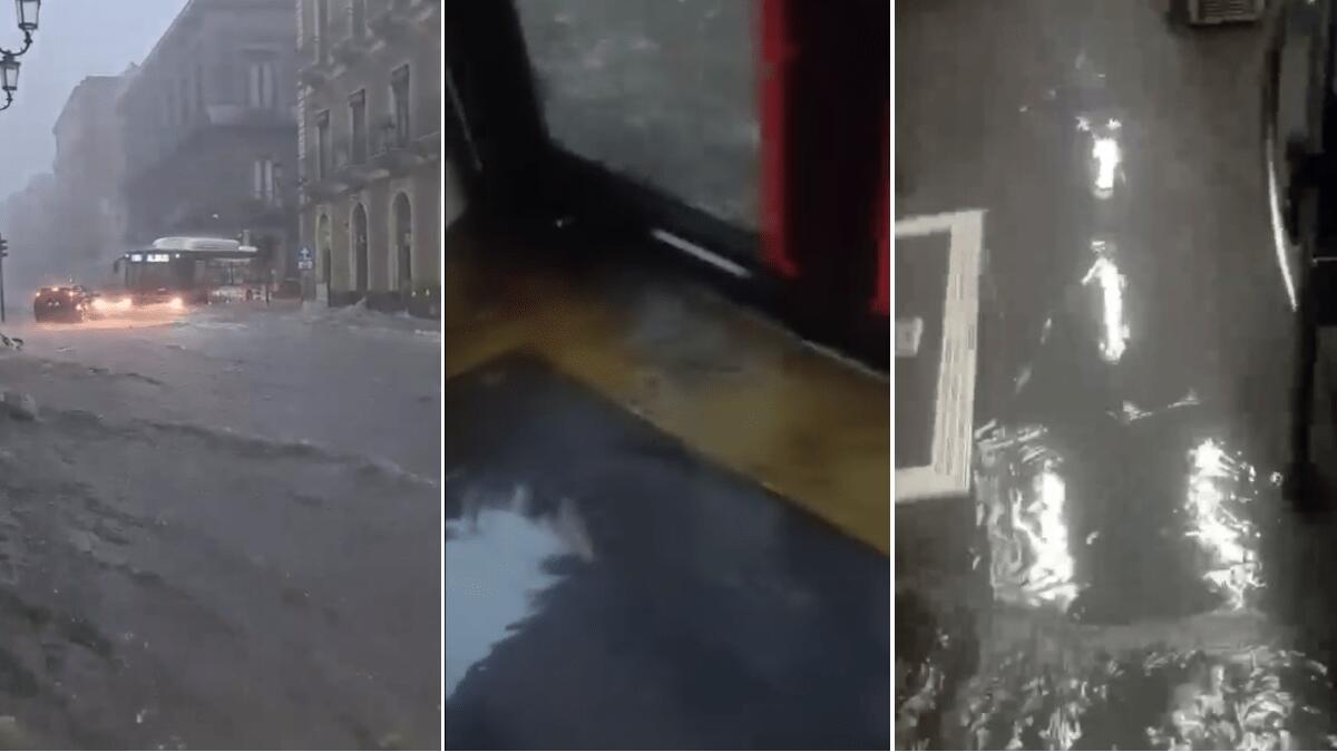 Il Maltempo a Catania non risparmia l’Alibus: la doppia vista da dentro e da fuori [VIDEO] - 