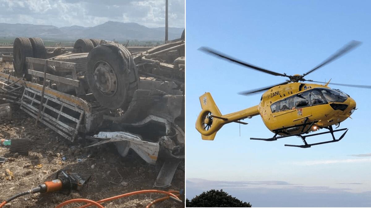 Incidente stradale nel Catanese: mezzo pesante sbanda, interviene elisoccorso - 