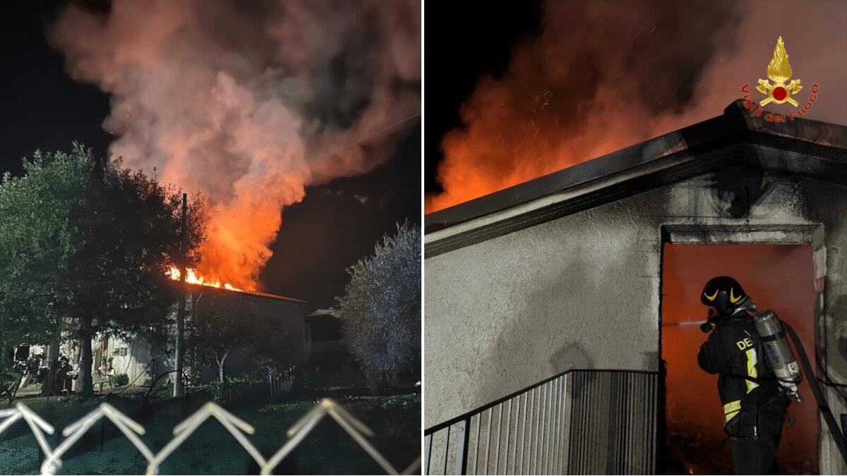 Incendio in villa nel Palermitano: fiamme alte e fumo, intervento dei Vigili del Fuoco - 