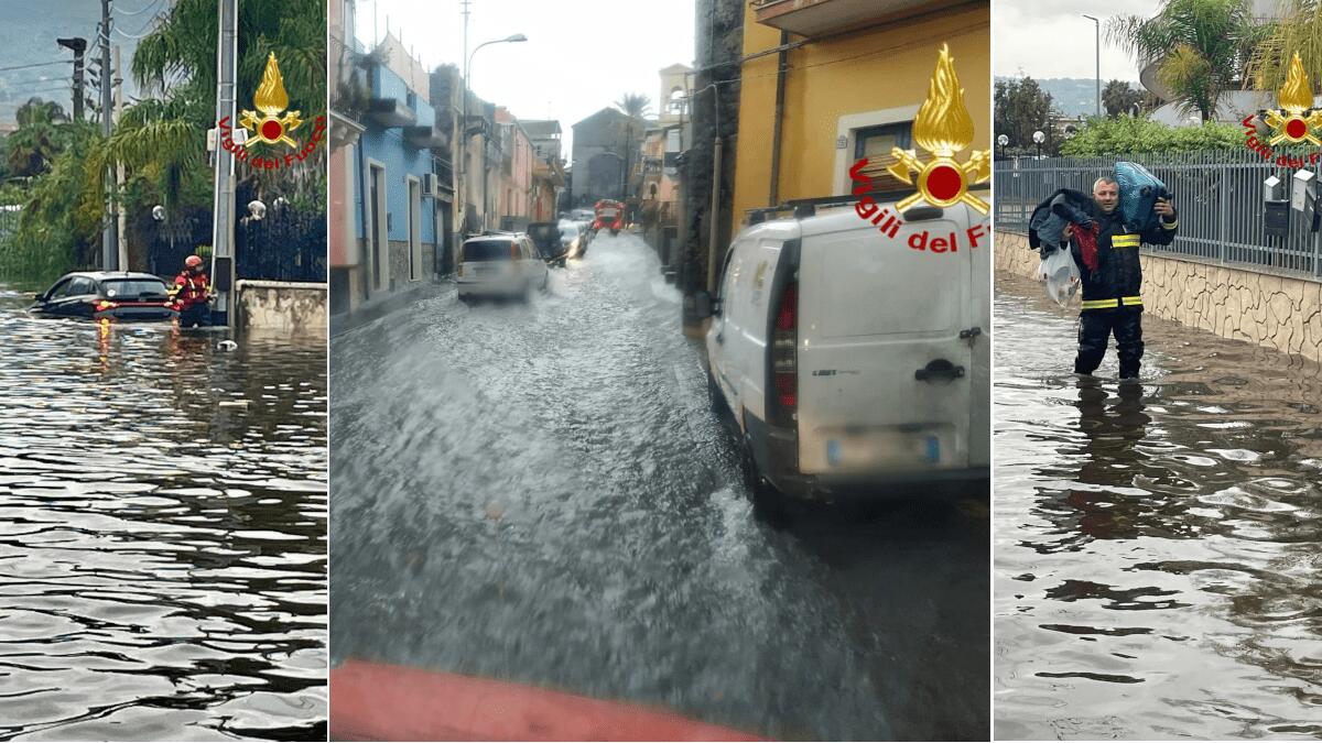 Maltempo nel Catanese: diversi Comuni fortemente colpiti, intervento dei sub [VIDEO e FOTO] - 