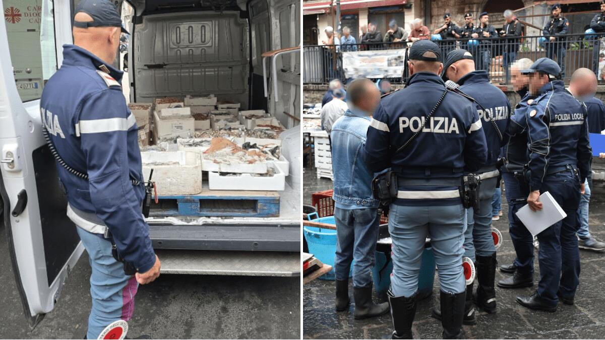 Controlli Polizia Pescheria di Catania: pesce senza tracciabilità, non adatto al consumo umano - 