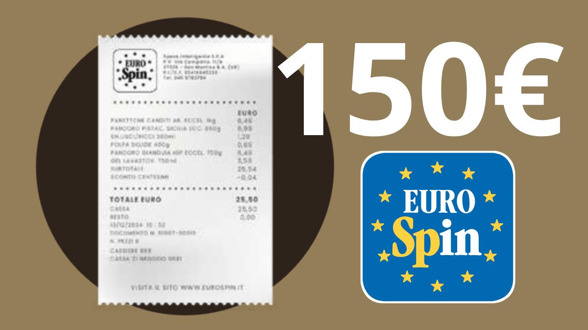 Eurospin sorprende ancora | A Catania tutti quelli con questo scontrino stanno vincendo 150 Euro - 