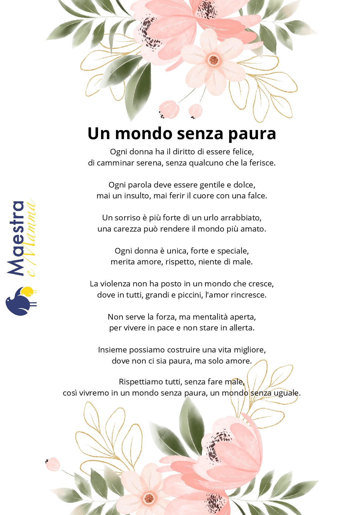 Un mondo senza paura poesia contro la violenza sulle donne [1 MB]