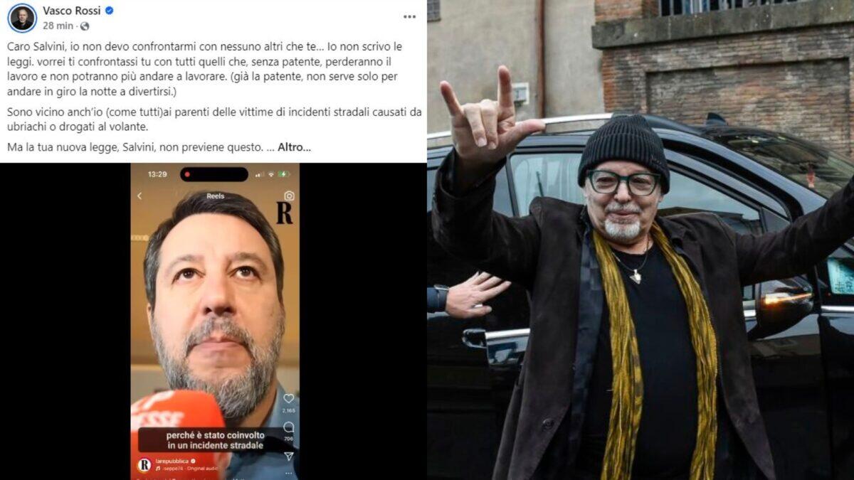 Vasco Rossi sfida Salvini sul Codice della Strada | La legge che punisce chi guida lucido? -