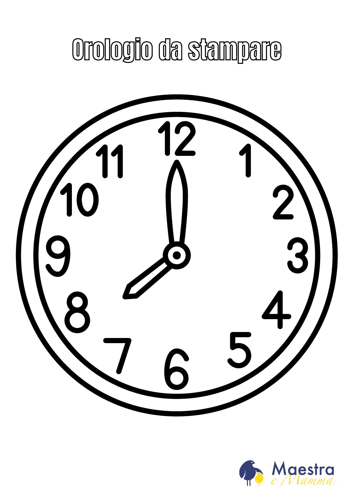 Orologio da stampare e schede didattiche [2 MB]