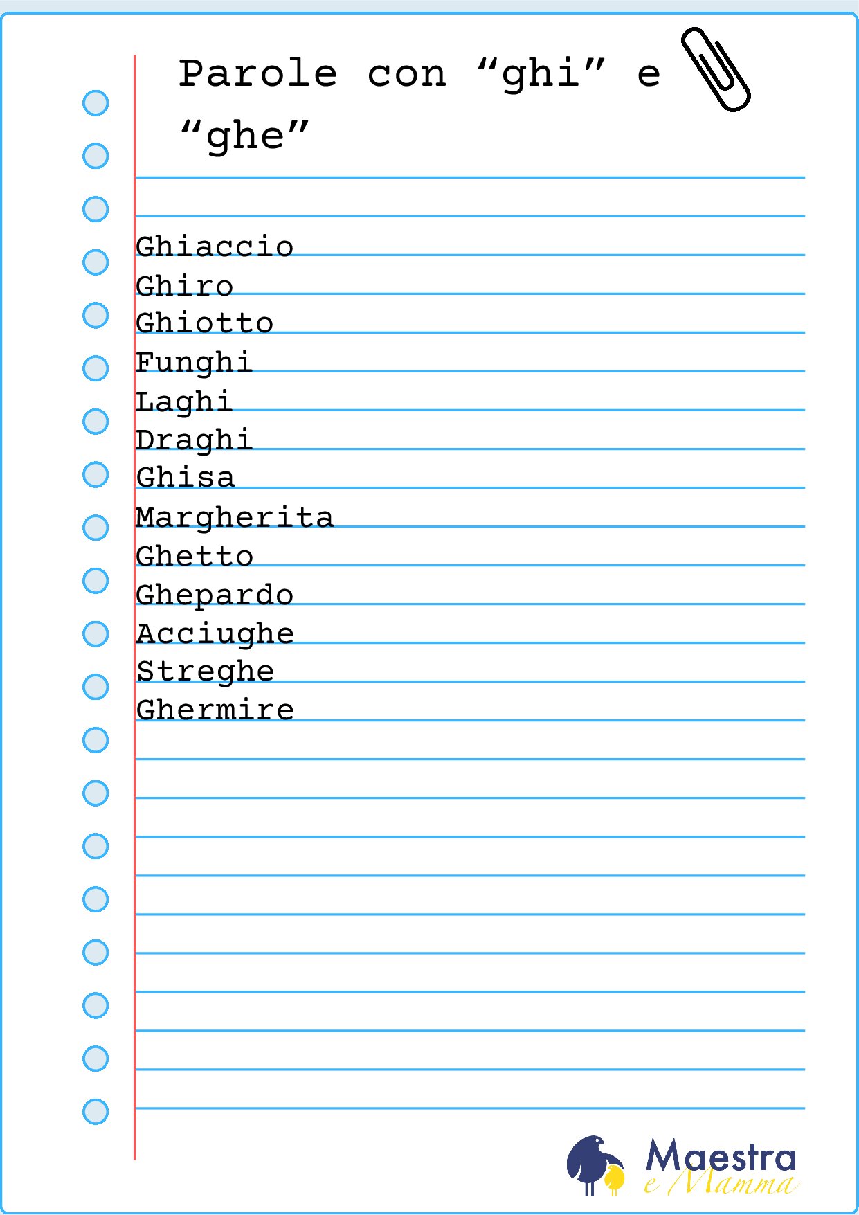Parole con ghi e ghe [106 KB]