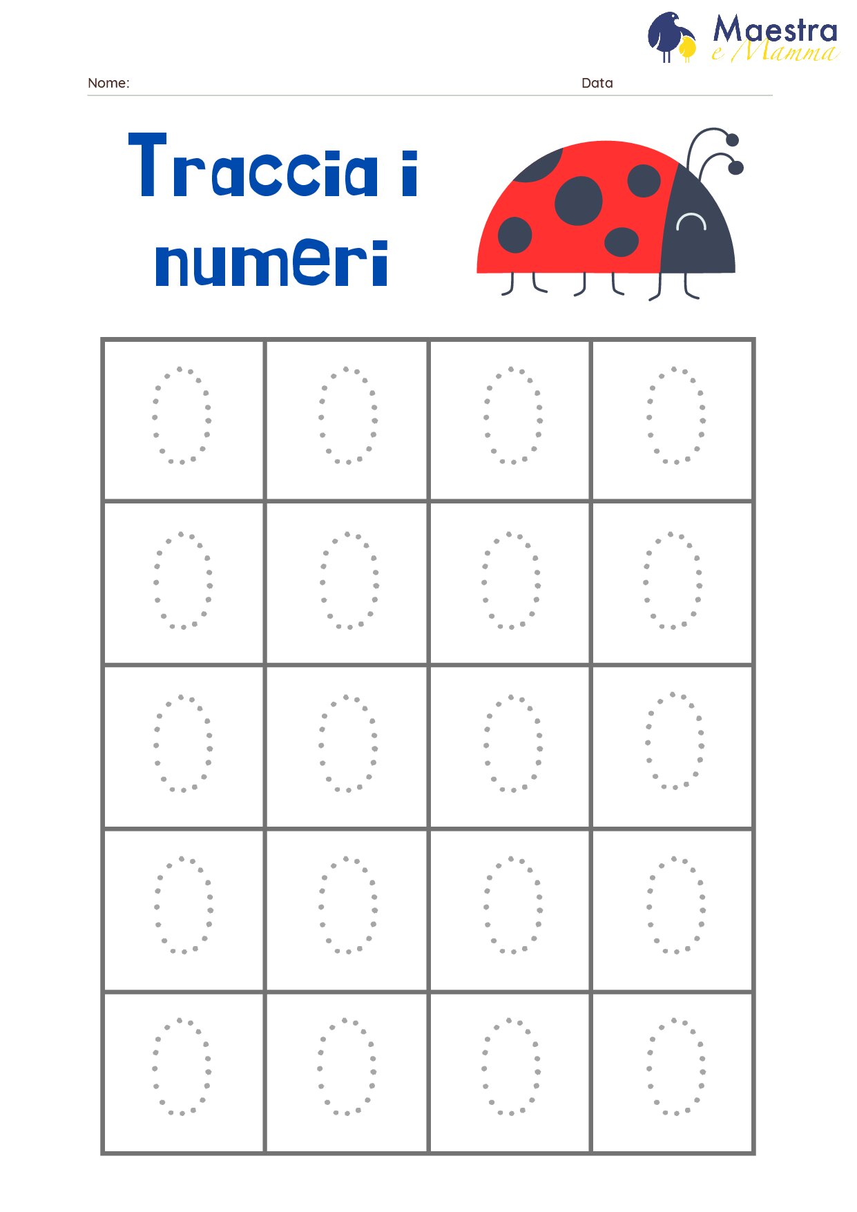 Scheda pregrafismo scuola dell’infanzia traccia e completa i numeri [685 KB]