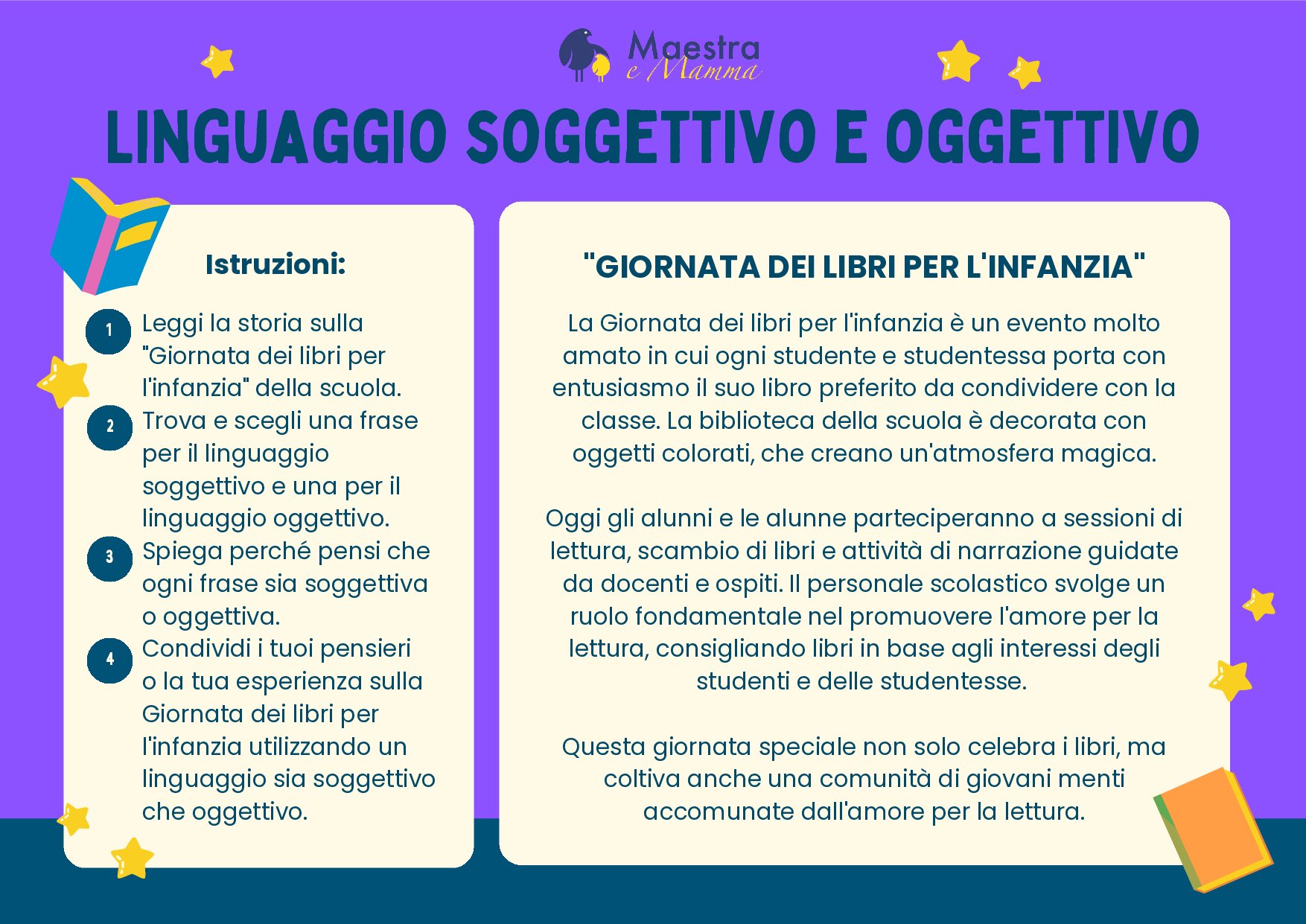 Scheda didattica quinta elementare linguaggio oggettivo e soggettivo [151 KB]