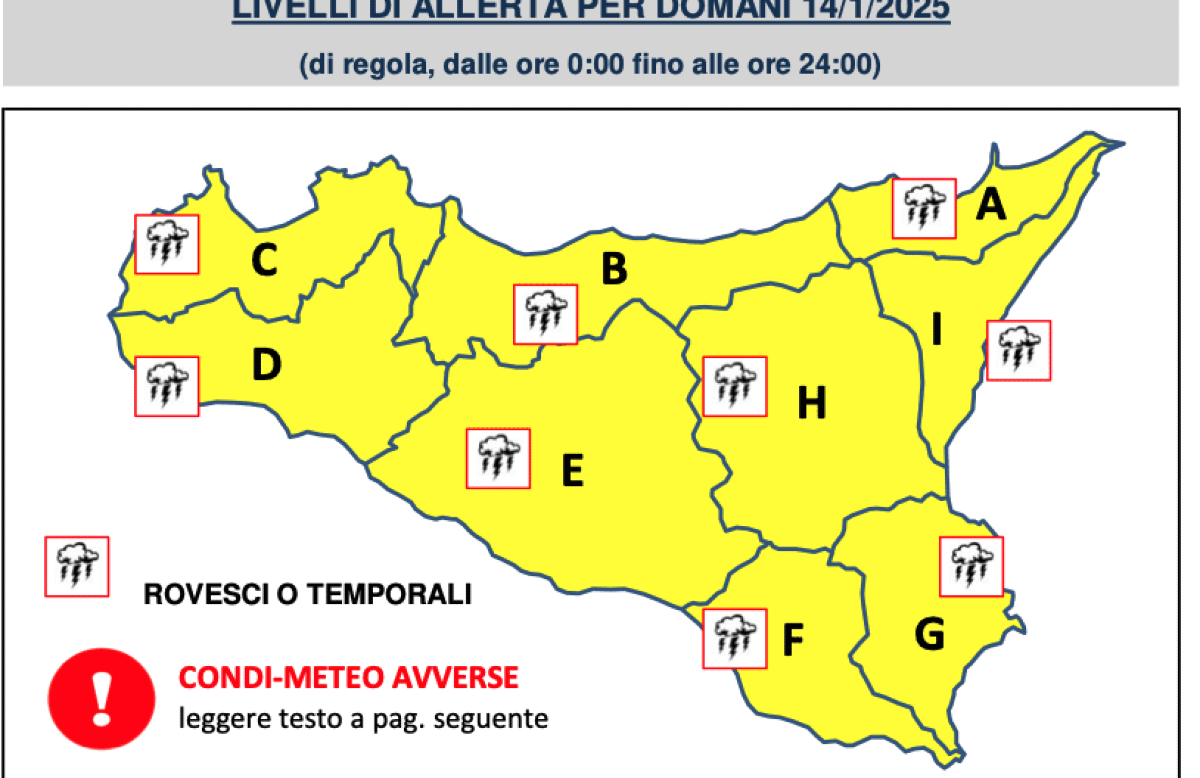 Nuovamente allerta gialla su Catania e provincia