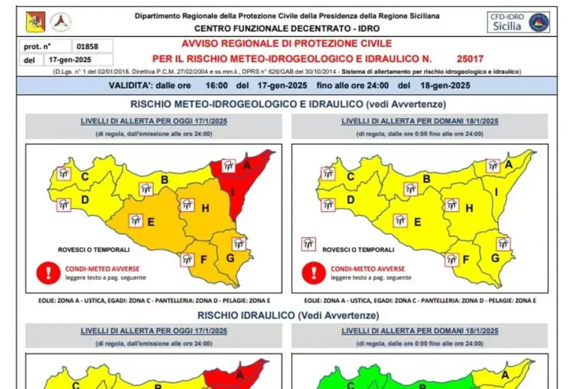 Si ritorna all’allerta gialla in Sicilia: maltempo cala d’intensità - 