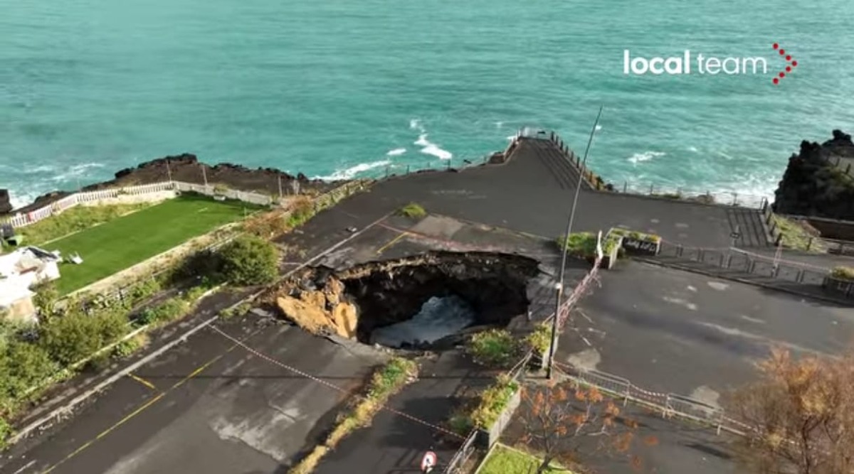 Voragine Lungomare di Catania: il drone su piazza Tricolore [VIDEO]