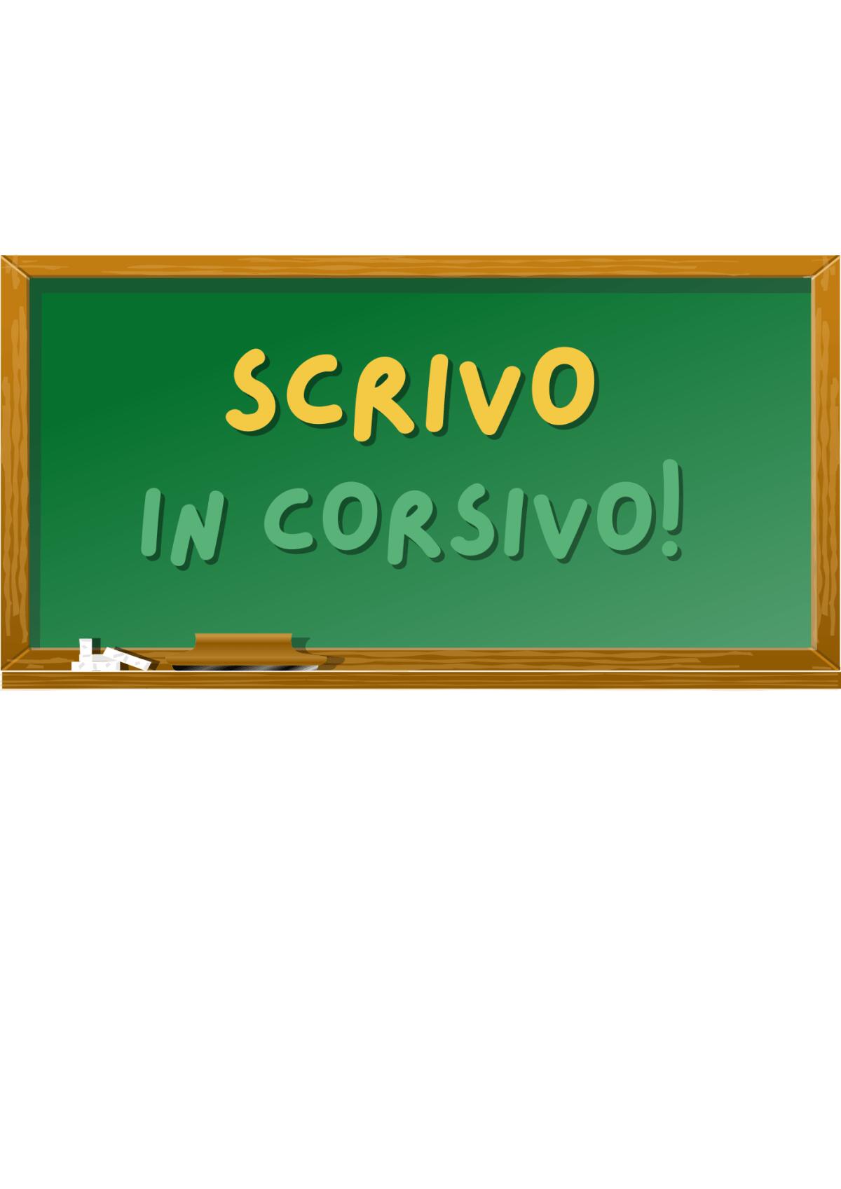Scheda didattica sul corsivo - 