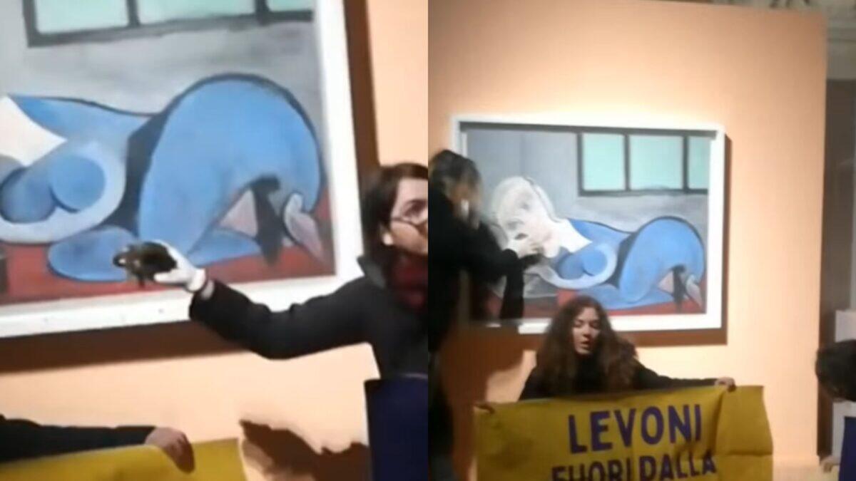 Attivisti imbrattano Picasso con letame | La protesta contro l'industria zootecnica sorprende tutti! - 