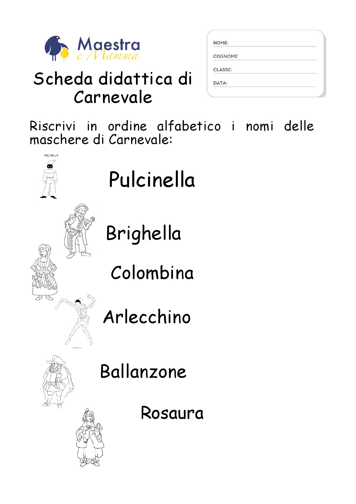 scheda sul carnevale [163 KB]
