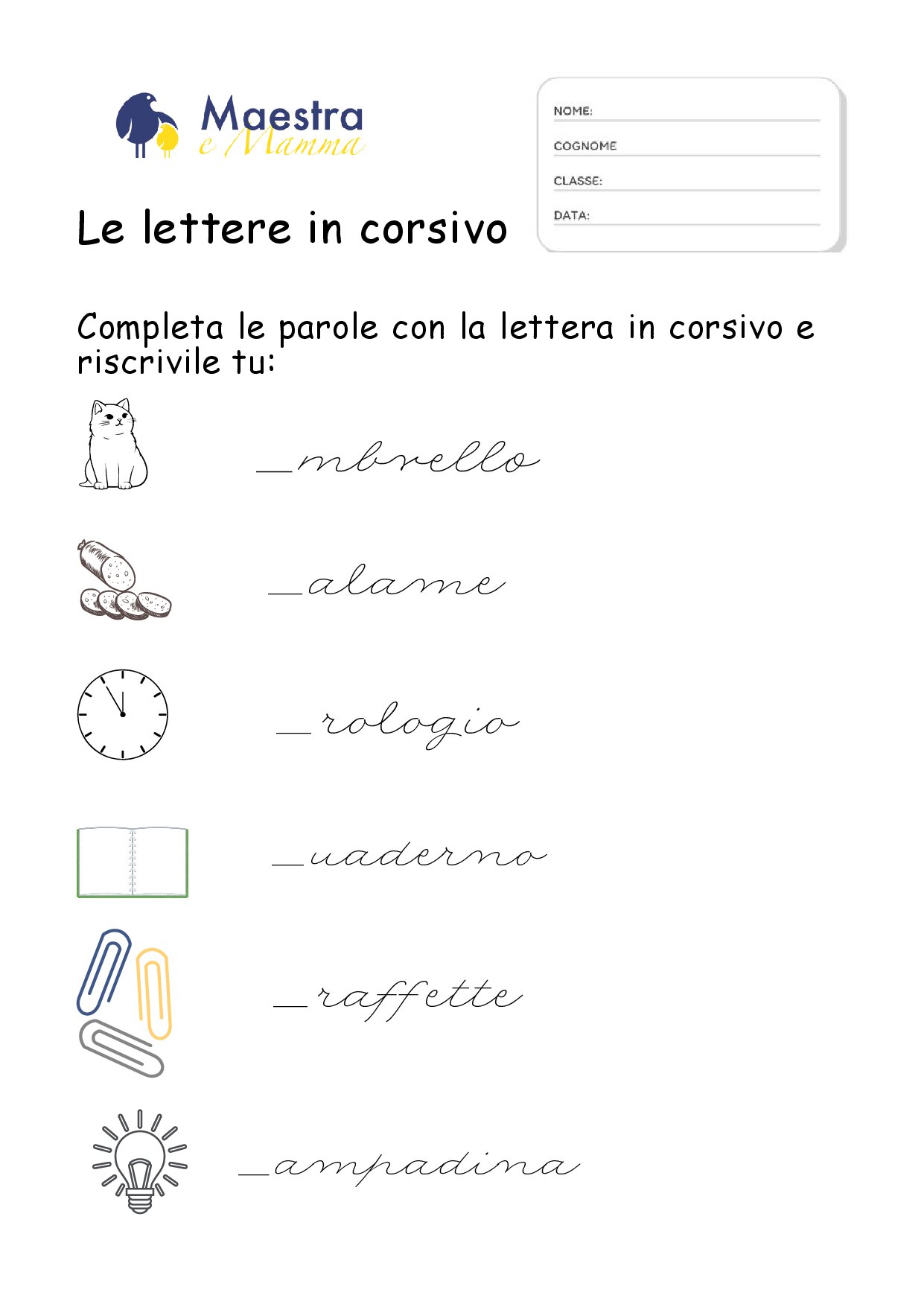 Scheda sul corsivo [262 KB]