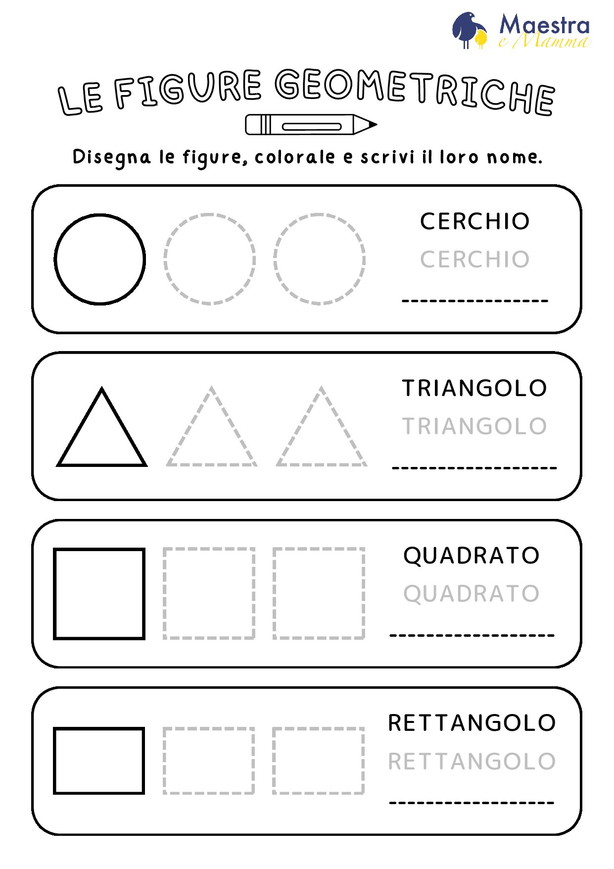 Scheda didattica sulle figure geometriche [170 KB]