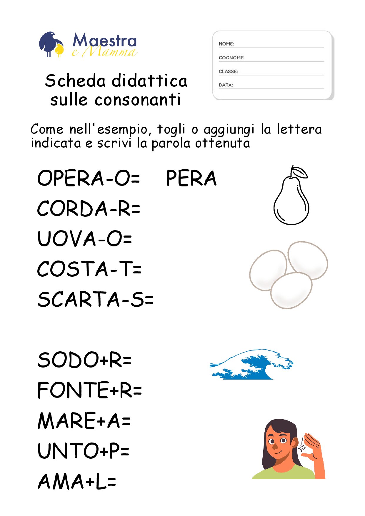 scheda sulle consonanti [250 KB]