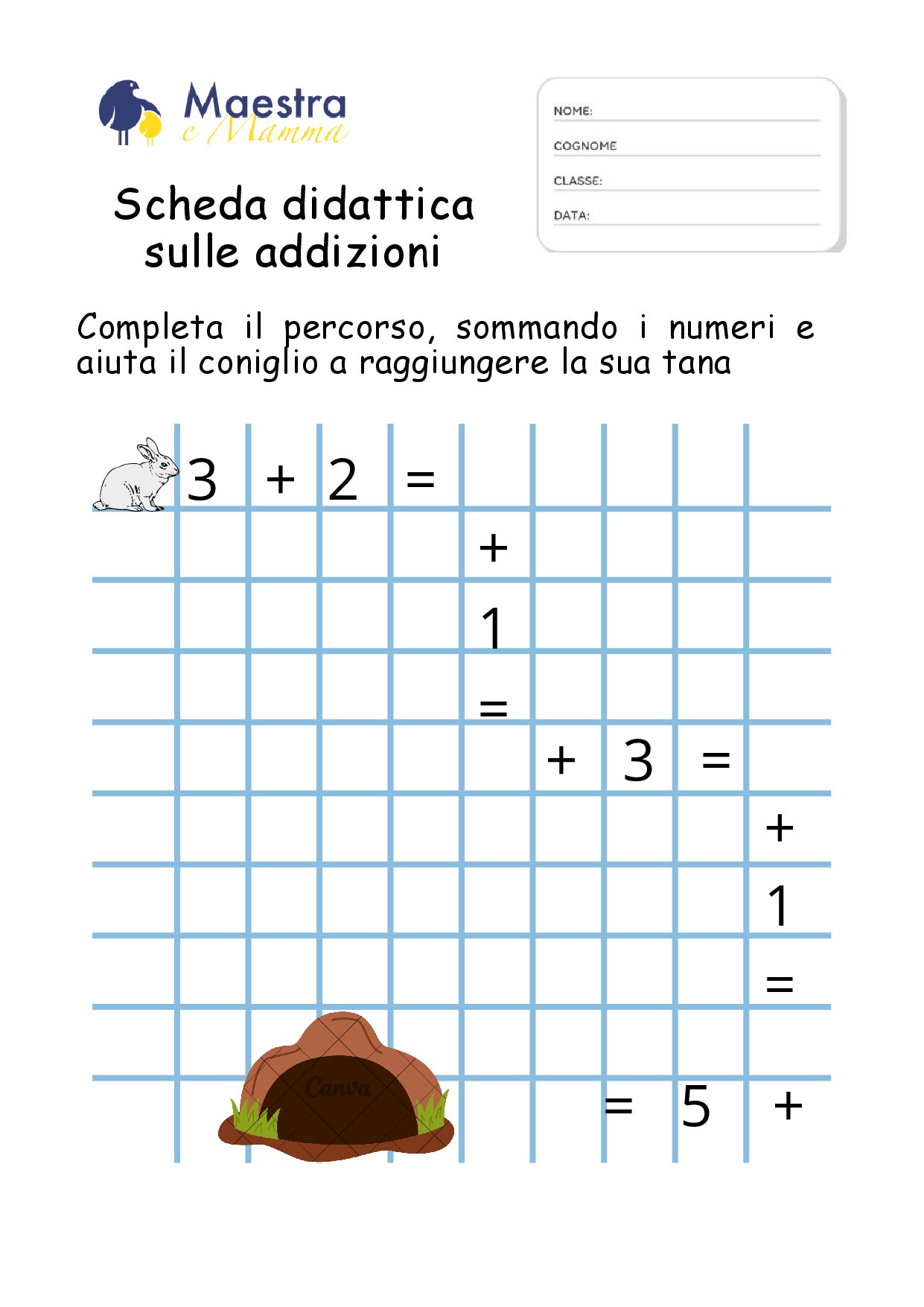 scheda didattica sulle addizioni [113 KB]