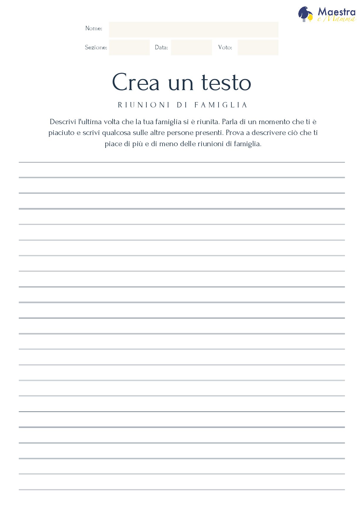 Scheda didattica crea un testo [60 KB]