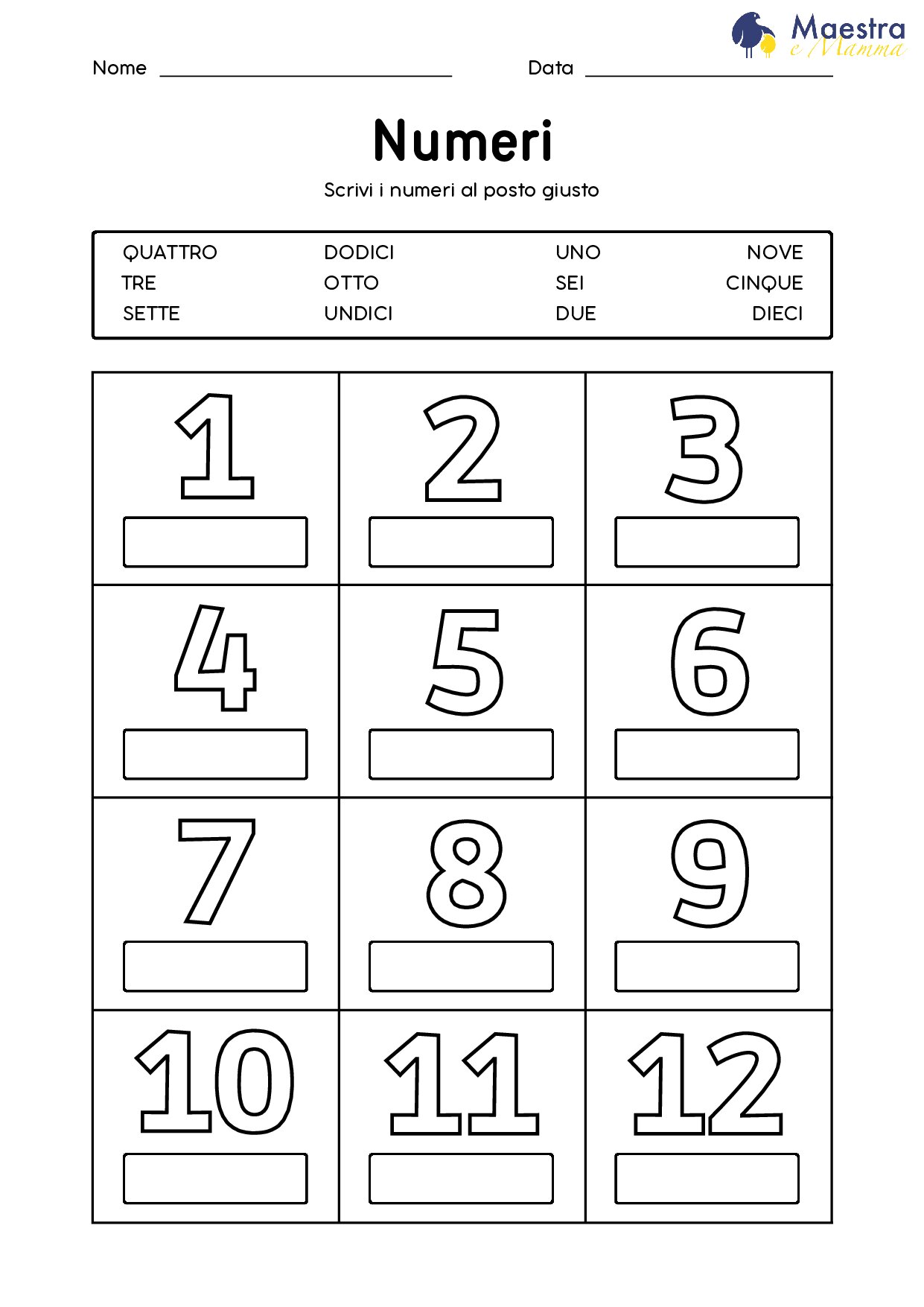 Scrivi i numeri al posto giusto [66 KB]