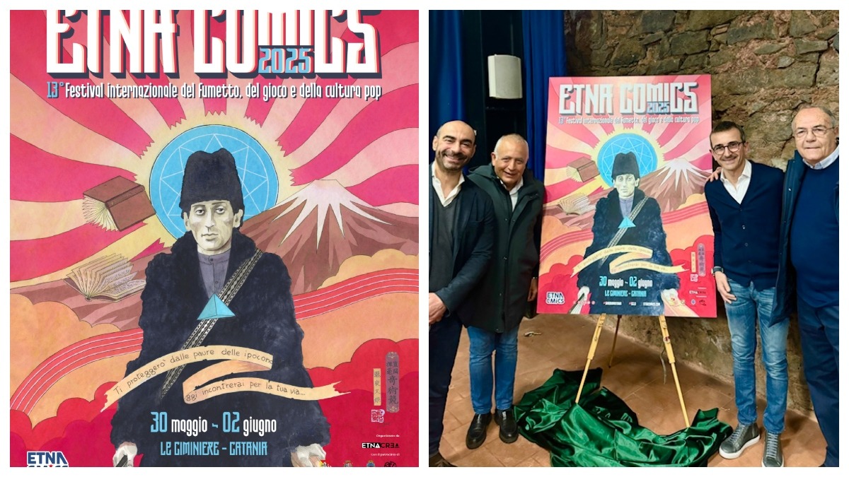 Franco Battiato tra Monte Fuji ed Etna | Il manifesto di Etna Comics 2025 celebra il maestro -