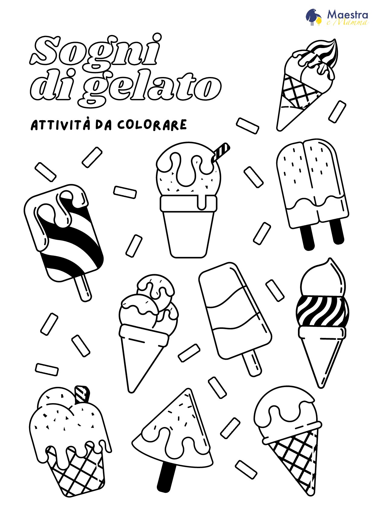 Scheda da colorare sogni di gelato [125 KB]
