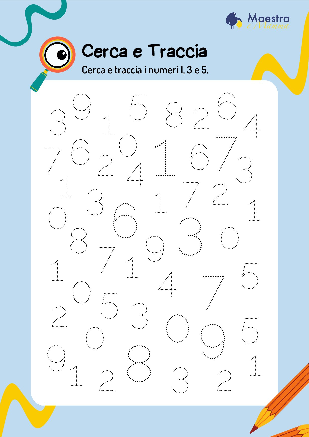 Scheda di pregrafismo sui numeri [194 KB]