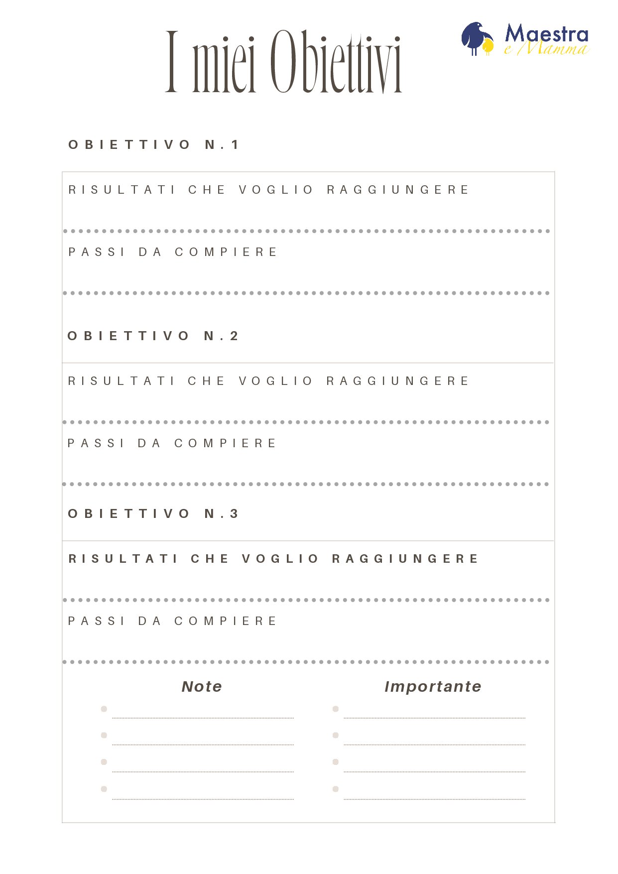 I miei obiettivi scheda didattica [273 KB]