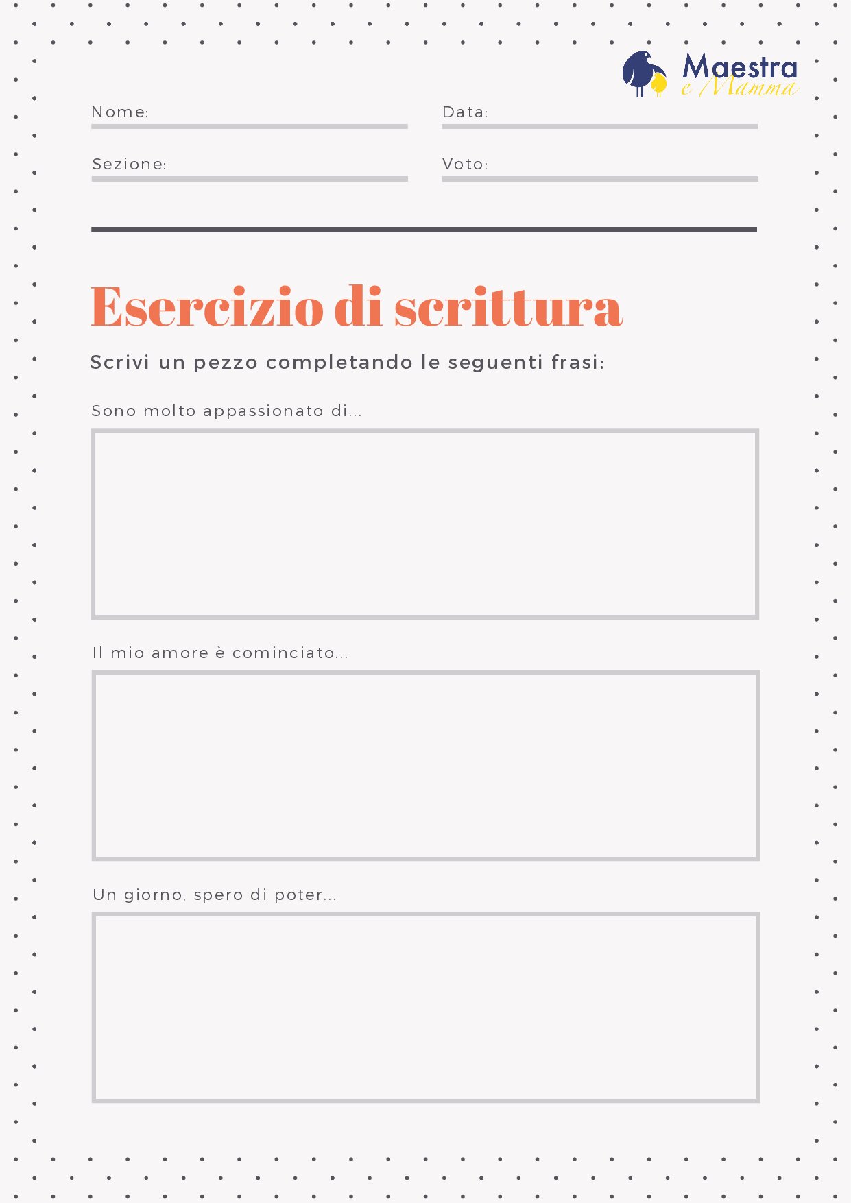 Scheda didattica italiano esercizio di scrittura [450 KB]