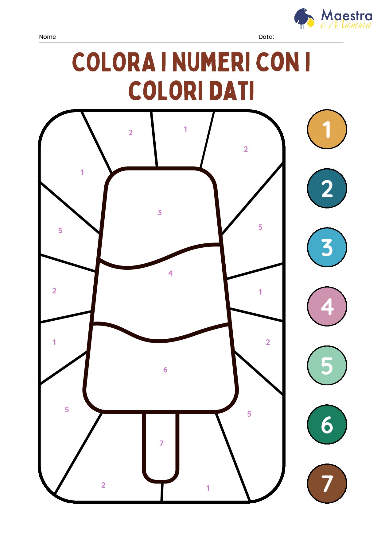Colora i numeri con i colori dati [78 KB]