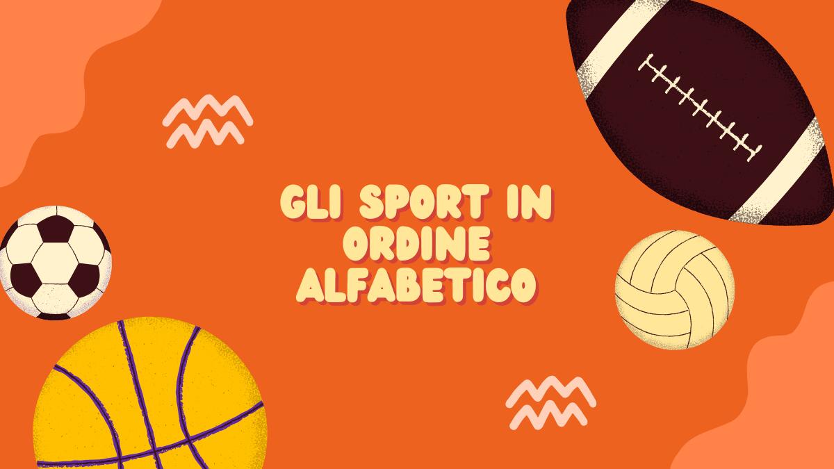 Gli sport in ordine alfabetico: scheda di italiano per bambini - 