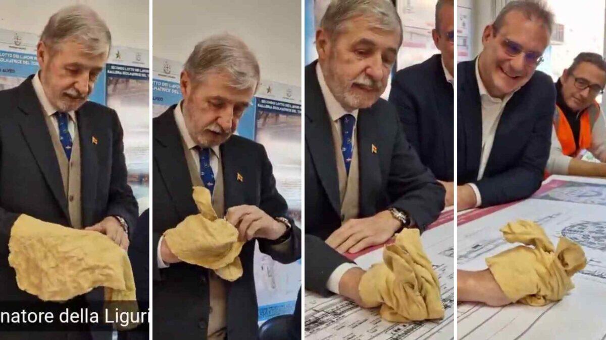 Talpa di stoffa sul tavolo | Bucci provoca il PD e strappa sorrisi in conferenza! -