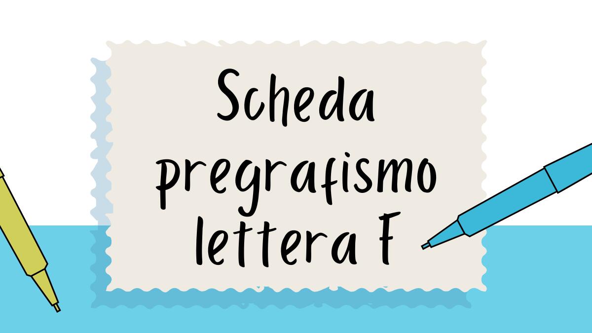 Pregrafismo lettera F: scheda di scrittura per bambini - 