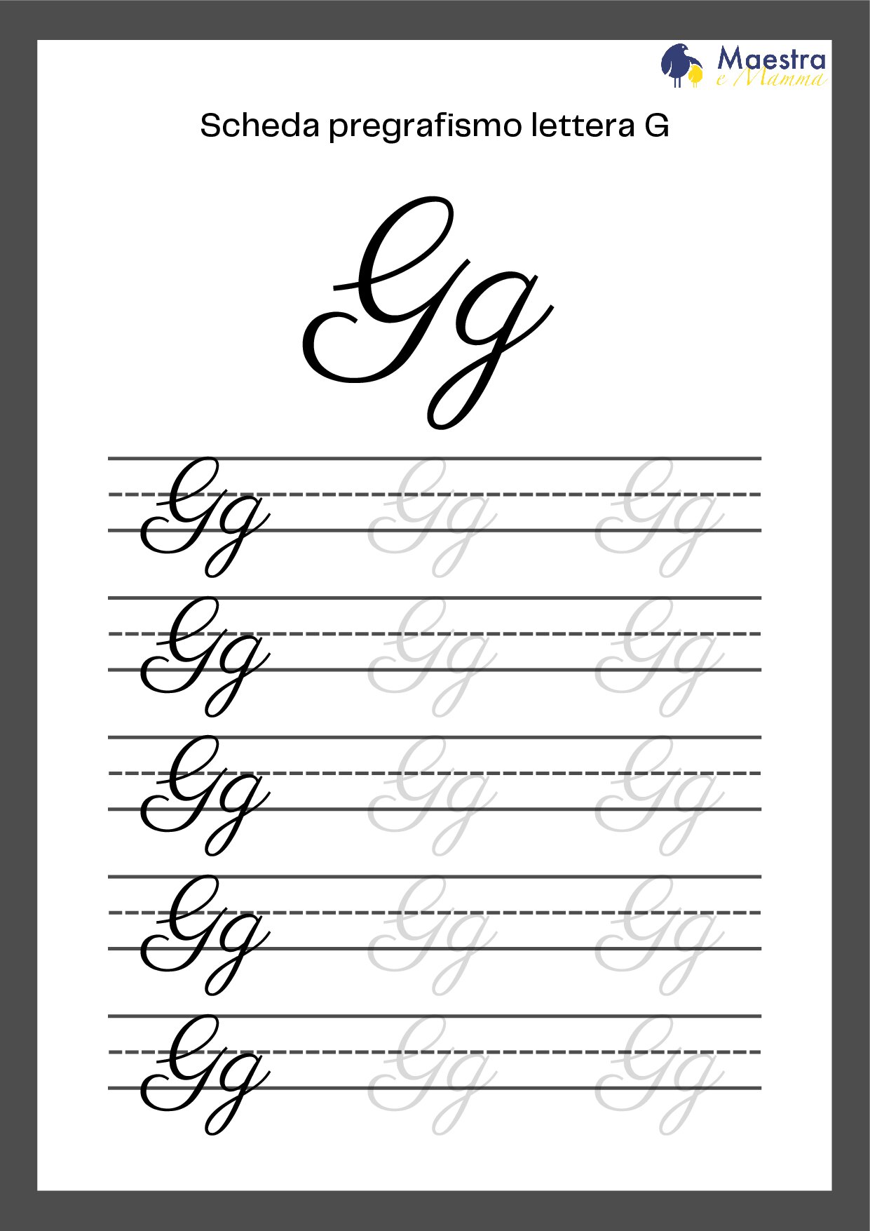 Scheda pregrafismo lettera G [59 KB]