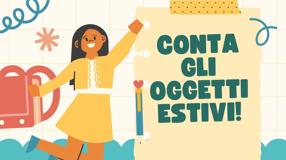Estate in matematica: esercizio di conteggio per bambini - 
