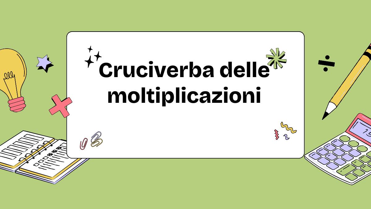 Cruciverba delle moltiplicazioni: esercizio di matematica per bambini - 