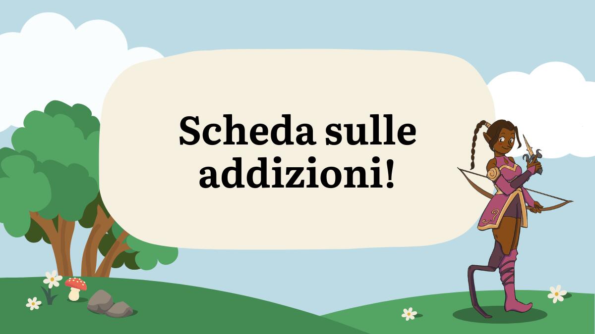Addizioni: scheda di matematica per bambini - 