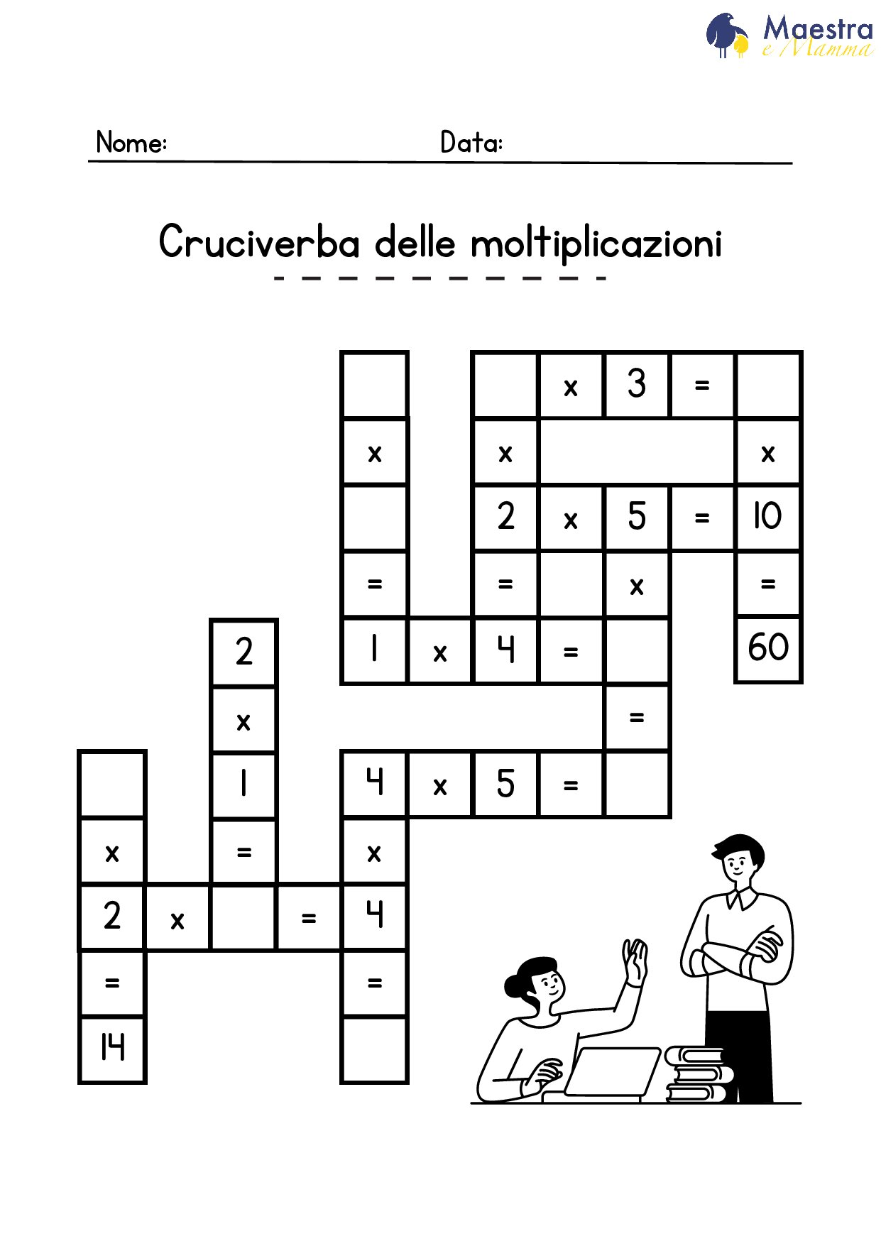Cruciverba delle moltiplicazioni [79 KB]