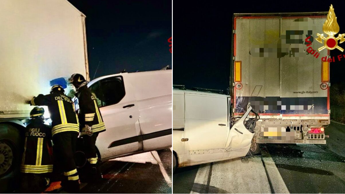 Incidente stradale Tangenziale di Catania: furgone sotto tir -