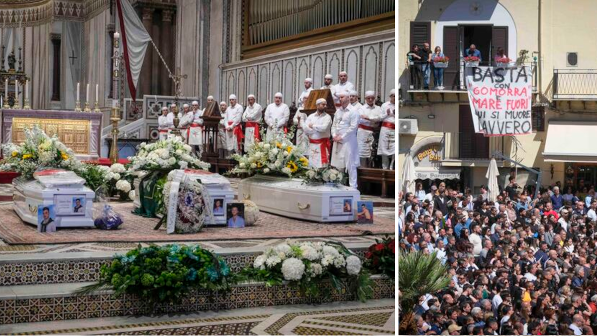 Funerali Monreale, folla per i ragazzi: "Basta con Gomorra e Mare Fuori" -