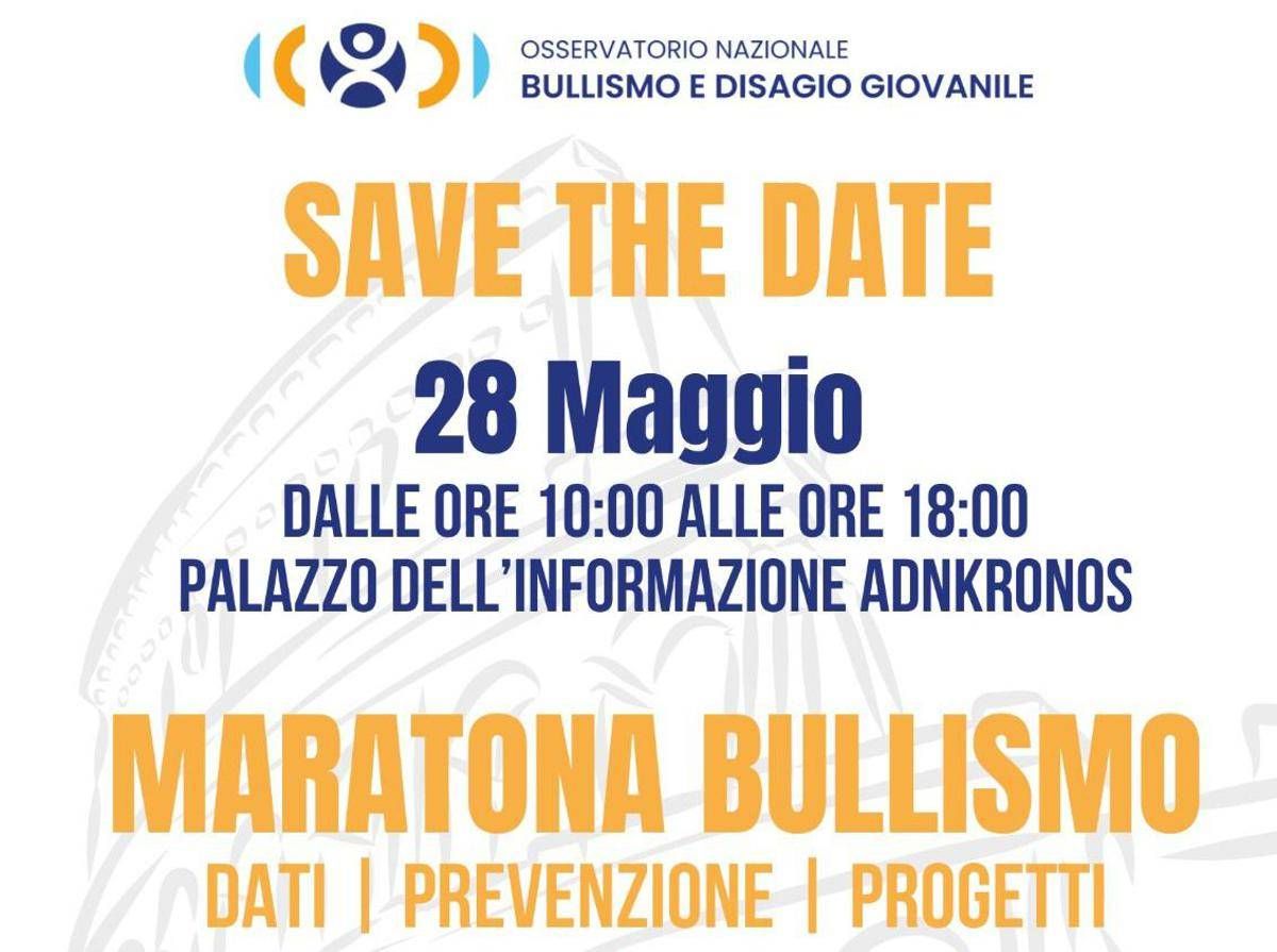 Insieme contro disagio giovanile, il 28 maggio 'Maratona' contro il bullismo - 