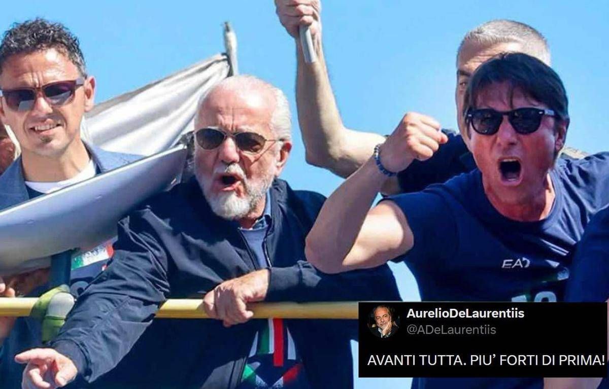 Napoli, Conte rinnova. De Laurentiis: "Avanti tutta, più forti di prima" -