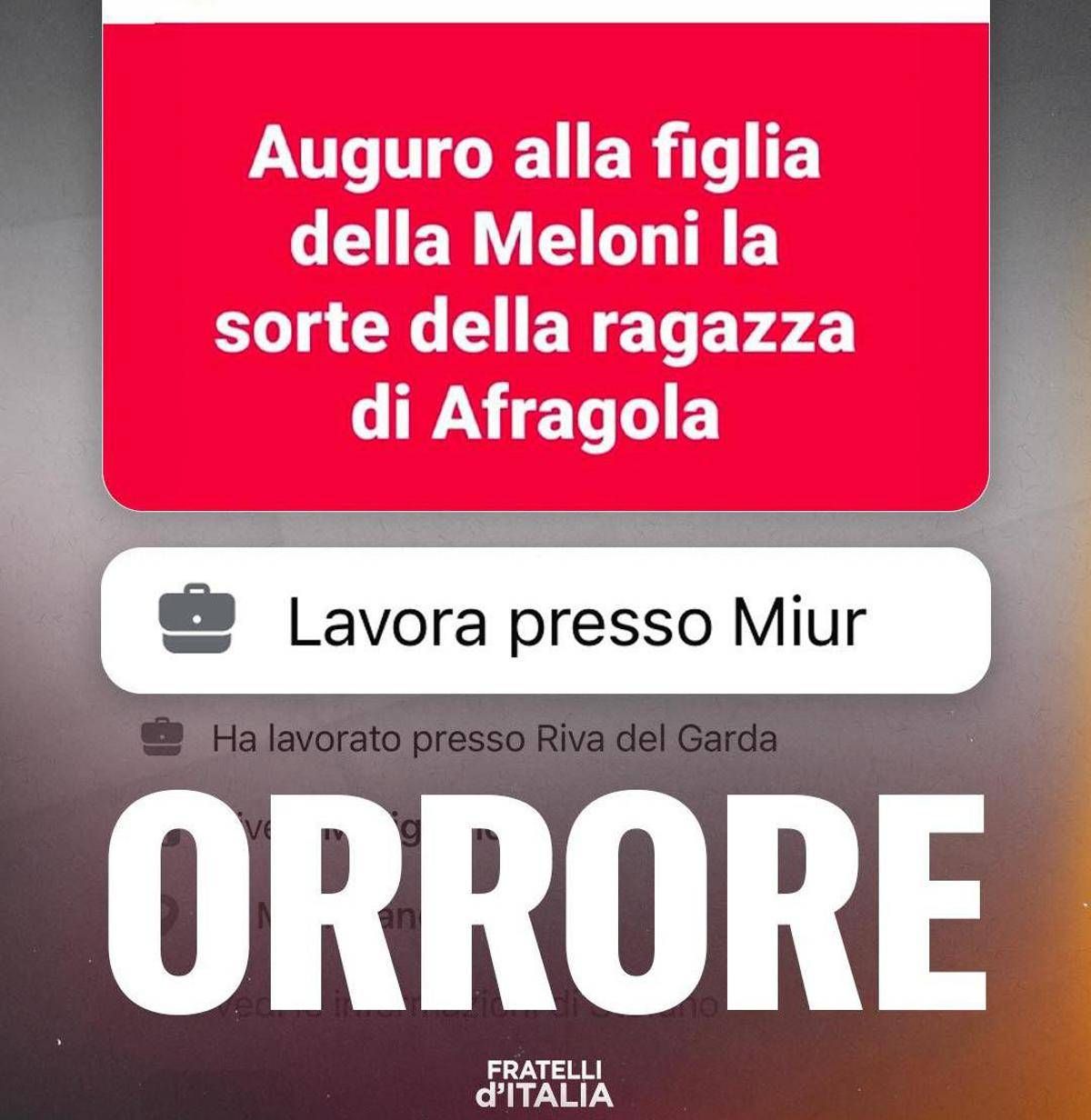 FdI denuncia: "Augurano a figlia Meloni sorte ragazza Afragola, orrore" -
