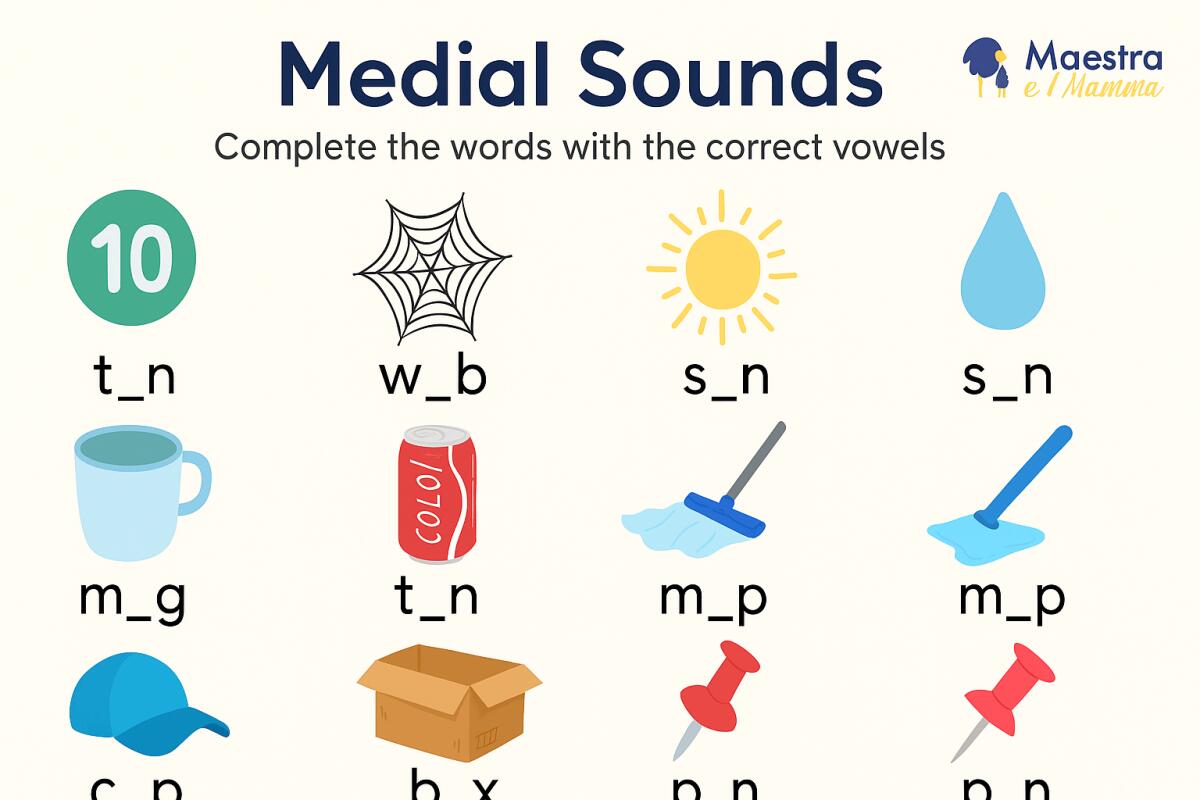 Medial Sounds: esercizio interattivo per imparare le vocali centrali in inglese - 