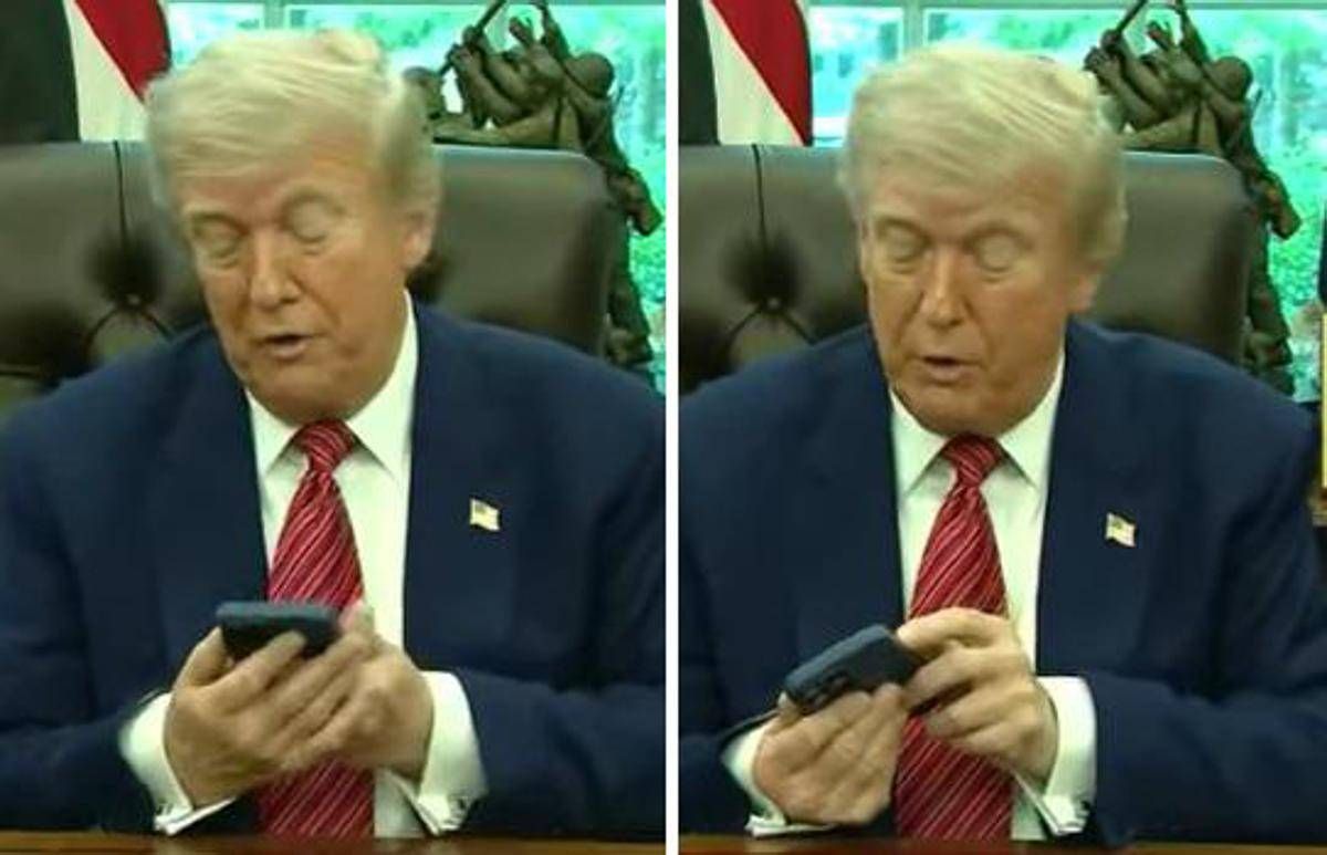 Trump e il telefono che disturba. Sorpresa, è il suo - Video - 