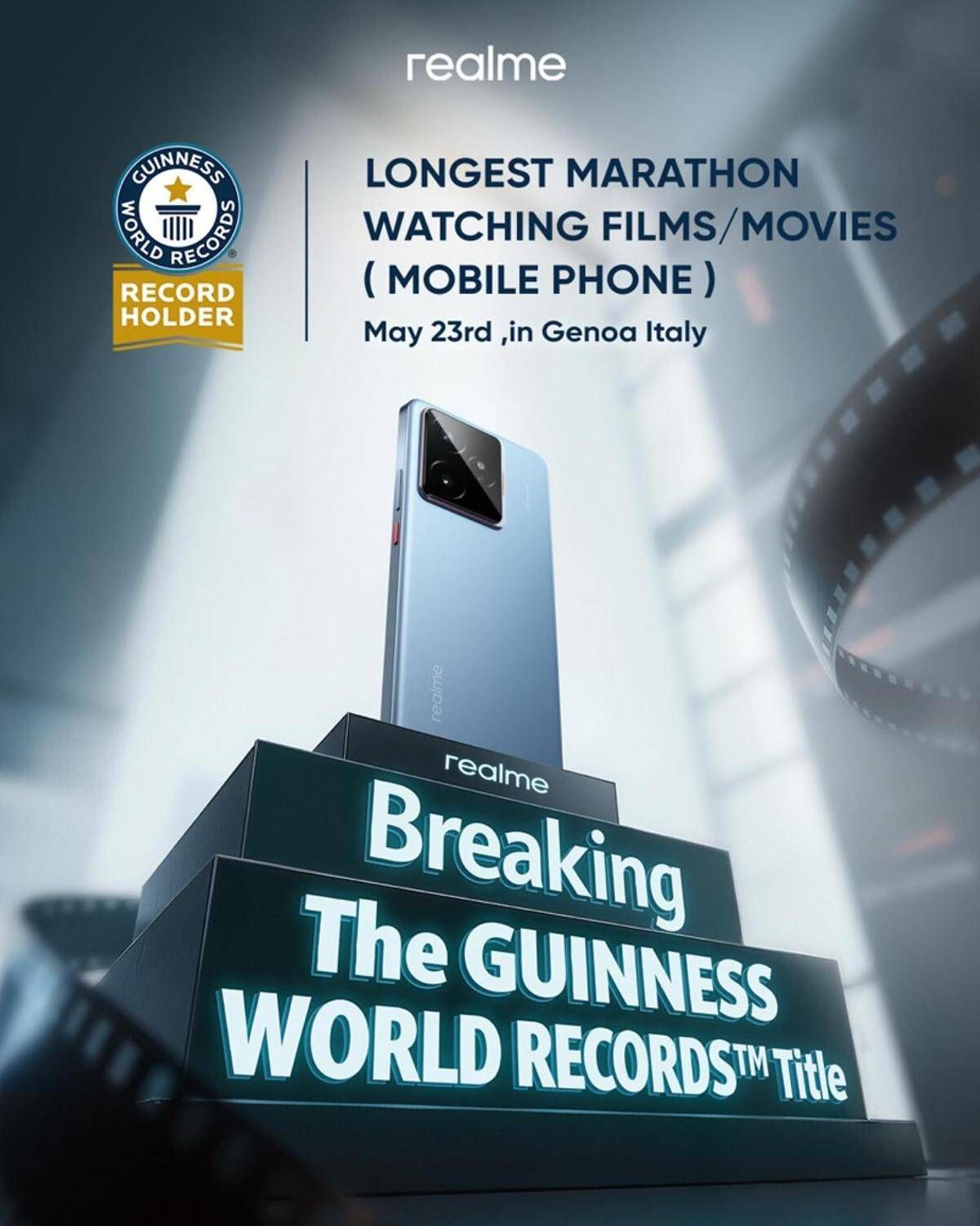 realme GT 7 conquista il Guinness World Record: 24 ore di film in streaming -