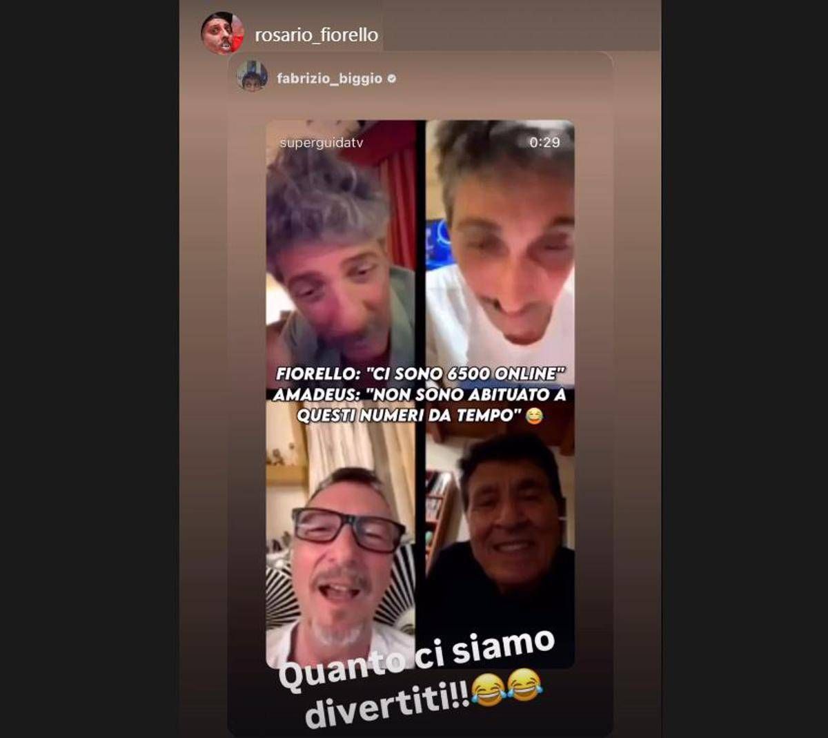 Fiorello e Amadeus, show su Instagram e risate sugli ascolti - 