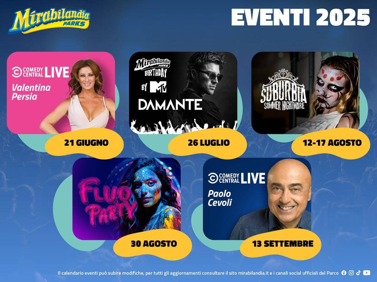 Mirabilandia, eventi estate 2025: programmazione per tutti i gusti e le età -